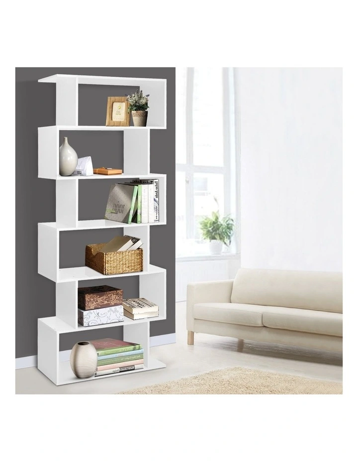 6 Tiers Bookshelf in White