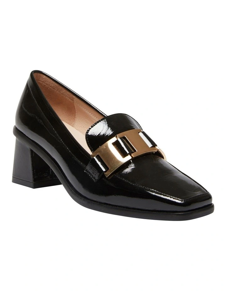 Gable Heeled Leather Shoes in Black Patent
