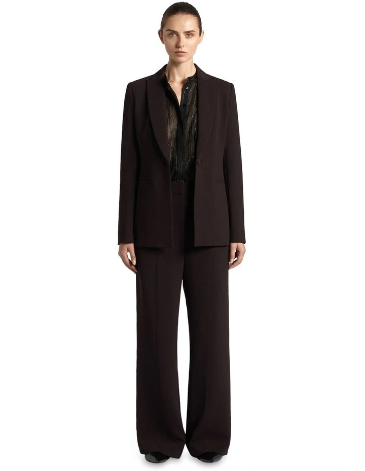 Pinstitched Tailored Pant in Black Cherry