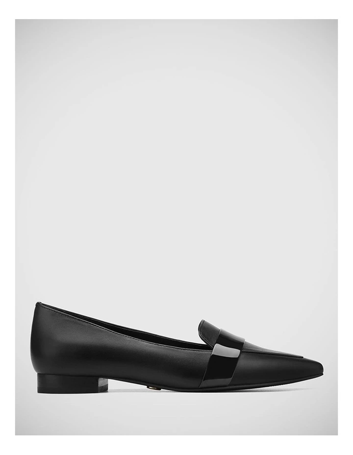 Merci Flat Loafer in Black Leather