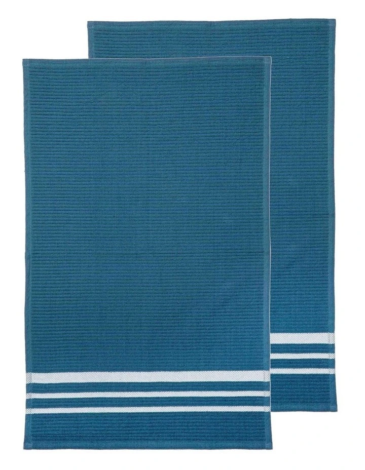 Terry Kitchen Towel 2 Pack in Blue