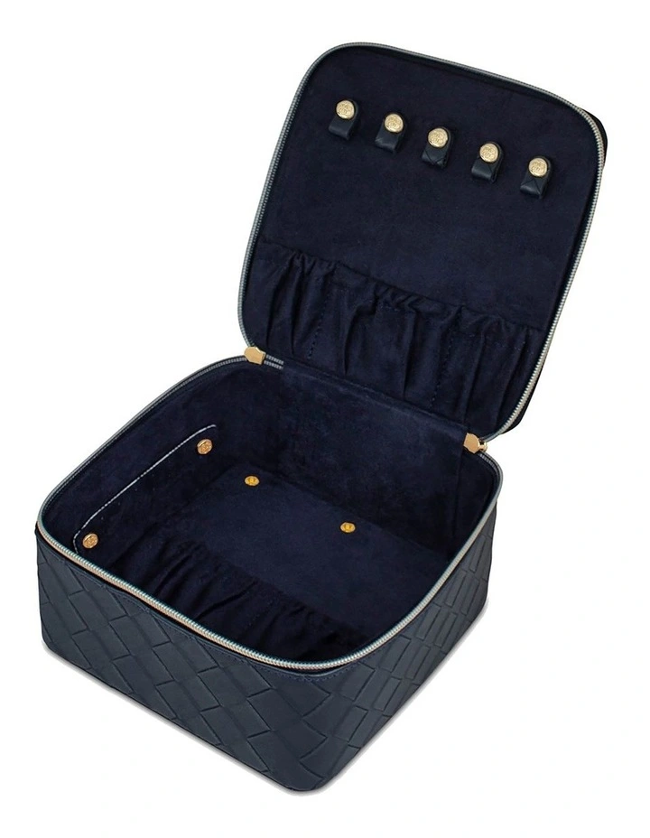 Woven Large Cube Bag In Navy