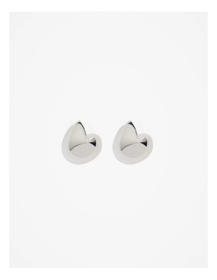 Fold Stud Earring in Silver