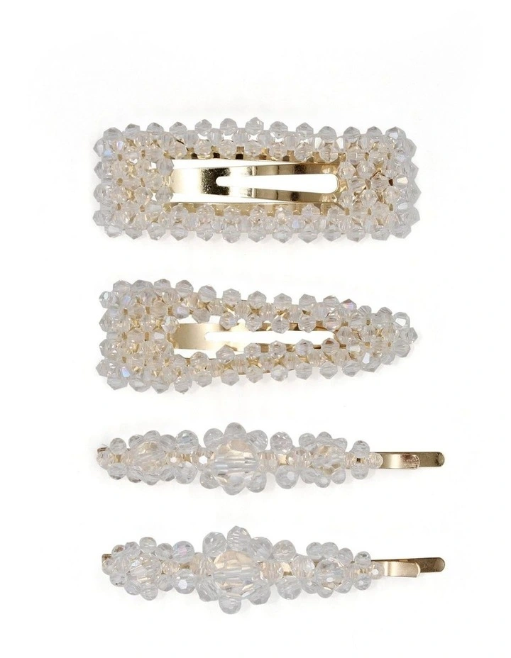 Bailey Hair Clip Set in Crystal
