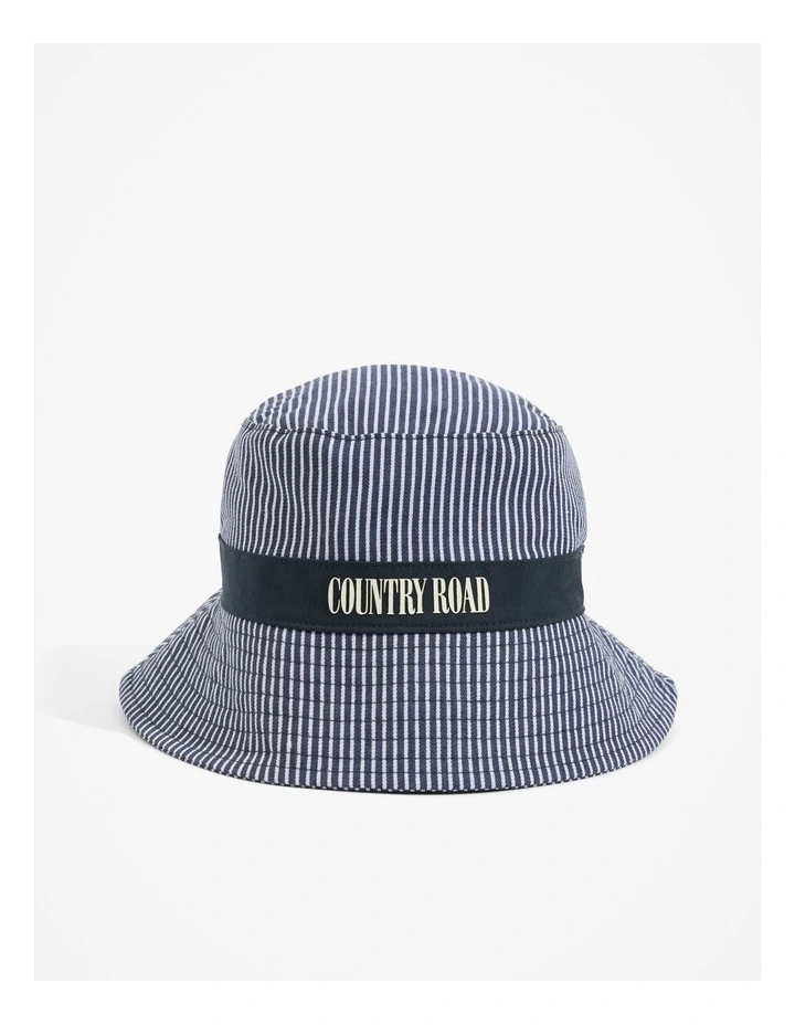 Stripe Bucket Hat in Navy Stripe
