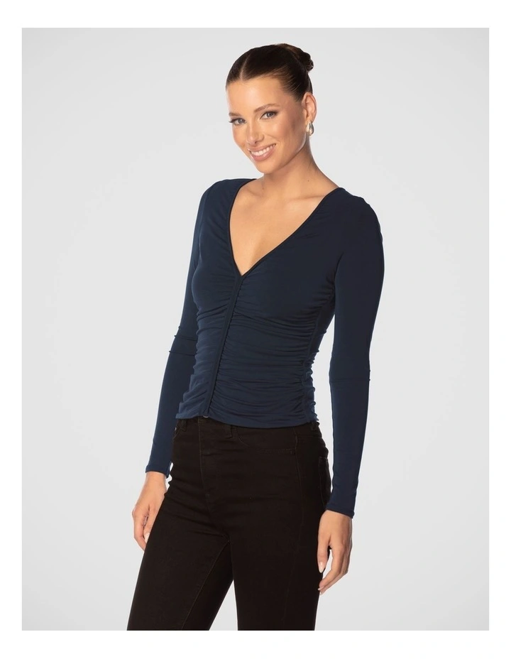 Destry Gathered Top in Steel