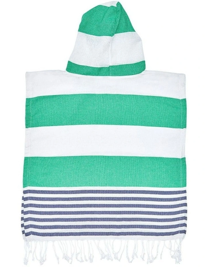 Hooded Beach Towel in Green/Blue