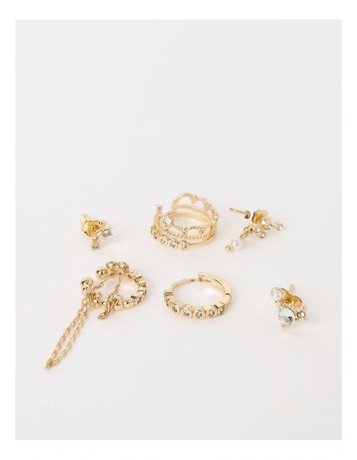 Single Earring Multipack 6pk in Gold