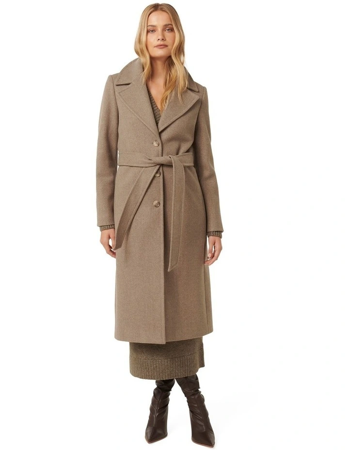 Rowan Single Breasted Wrap Coat in Brown