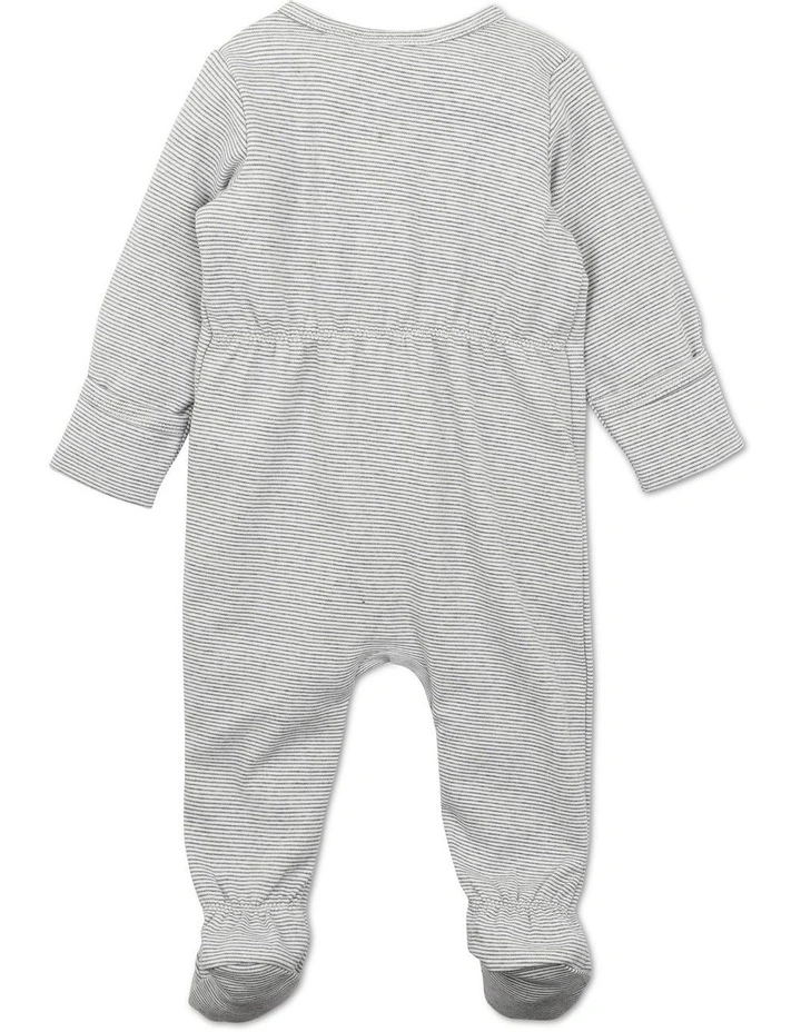 Long Sleeve Zip Onesie in Grey Cloud Stripe