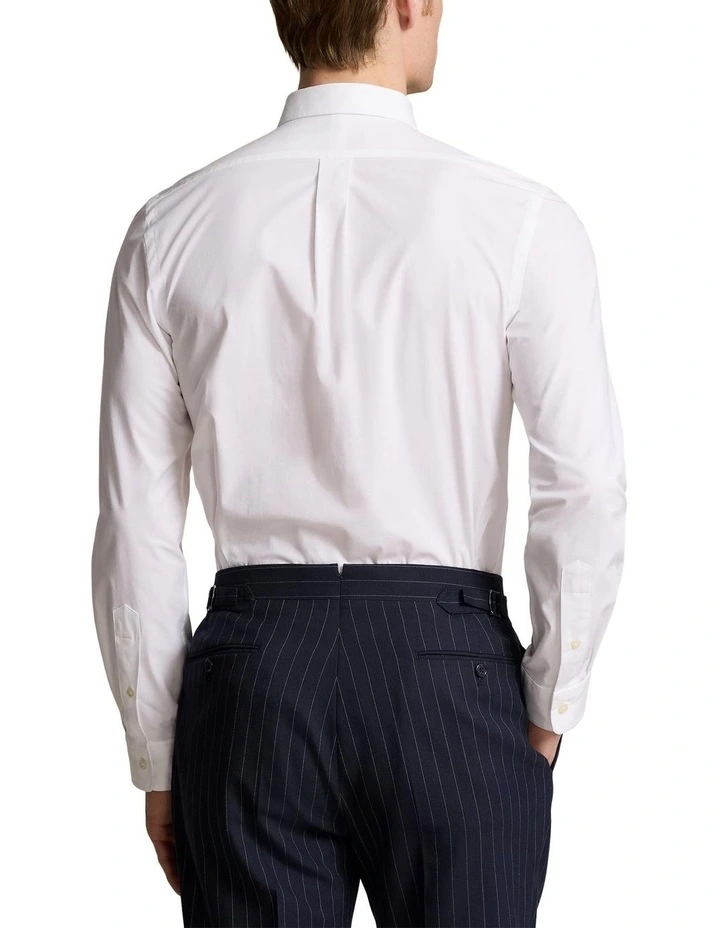 Slim Fit Stretch Poplin Shirt in White
