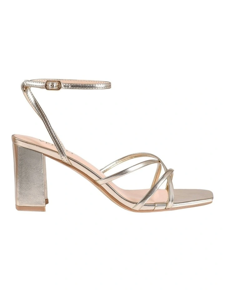 Nakita Low Block Heels in Champagne