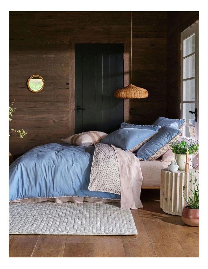 Petula Quilt Cover Set in Cornflower