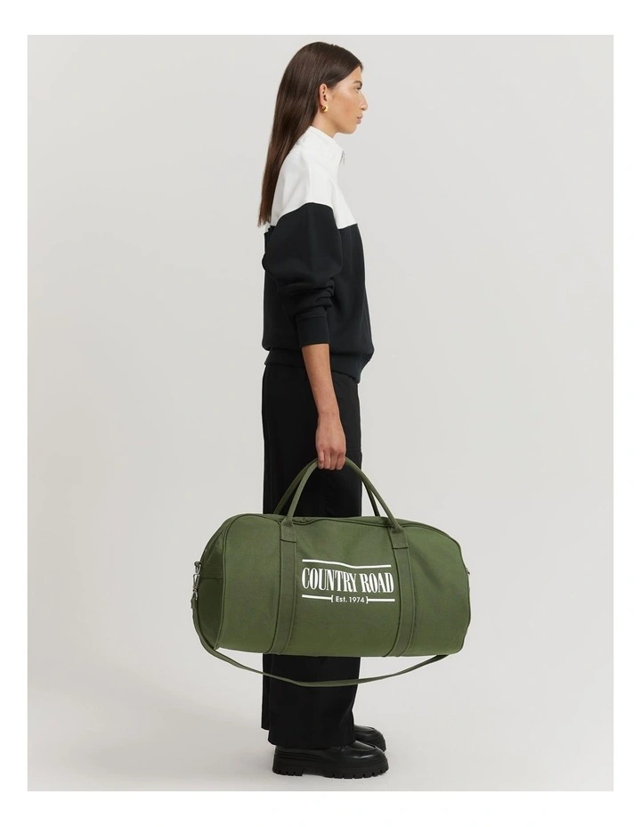 Australian Cotton Heritage Zip Canvas Tote in Hunter Green
