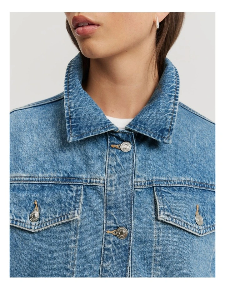 Longline Shacket in Vintage Wash Denim