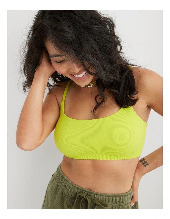 Seamless Skinny Scoop Bralette Bra in Lime Slush