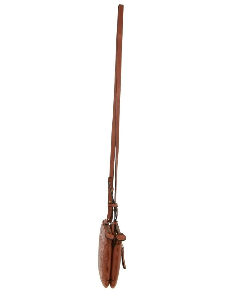 Leather Pleated Design Crossbody Bag in Tan