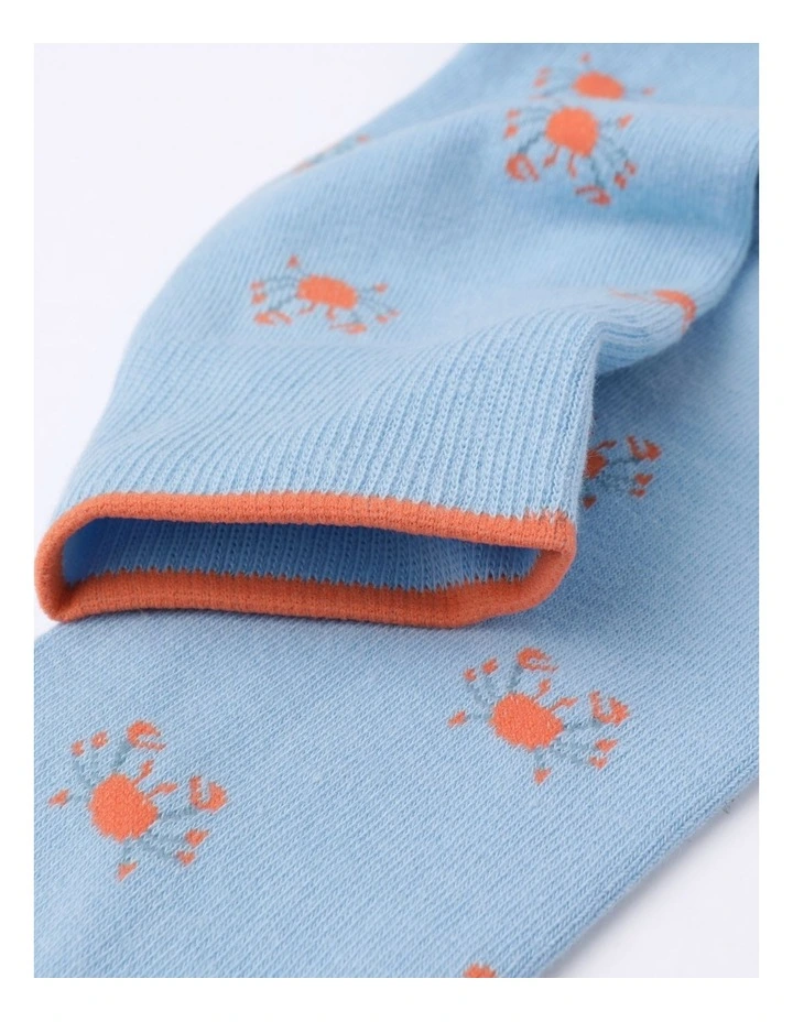Crab Sock in Blue