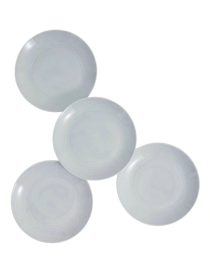 Maze Plate 28cm Set of 4 in Light Grey