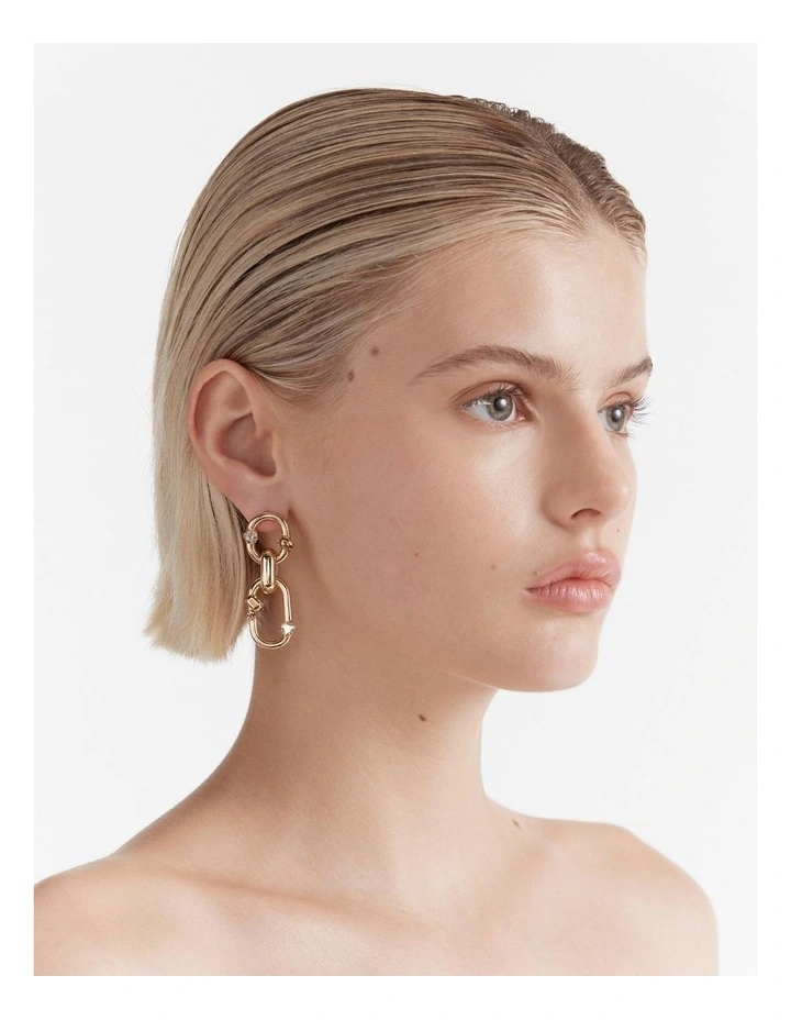 Found Link Drop Earrings in Gold