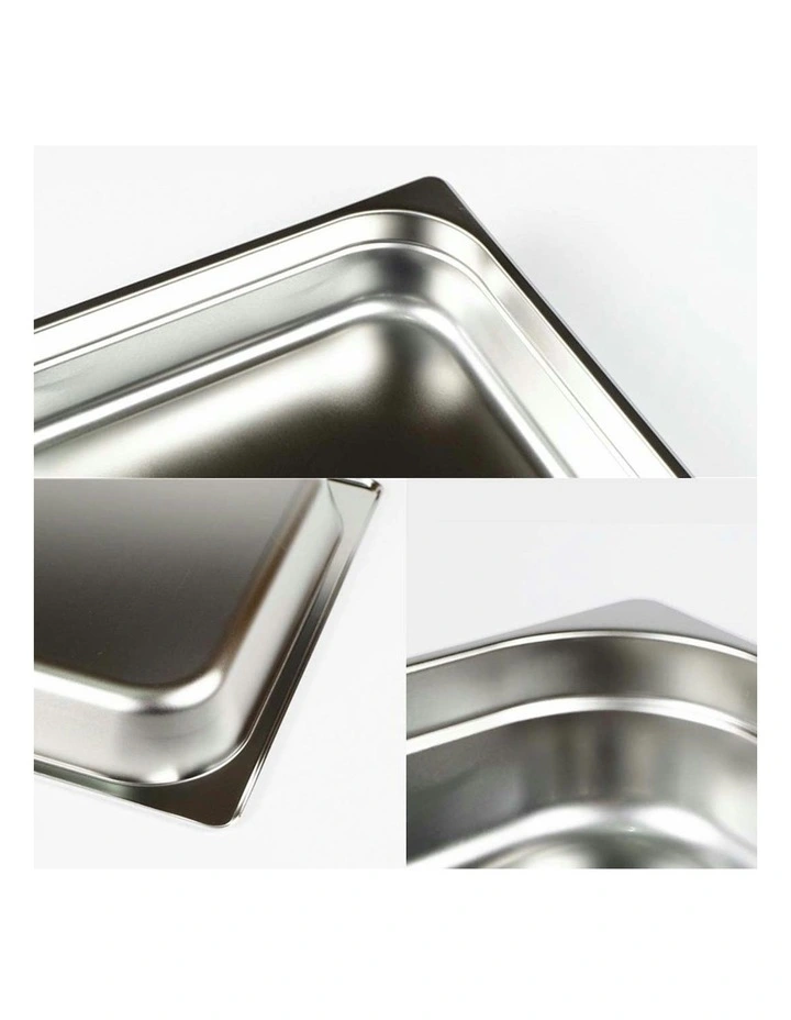Gastronorm GN Pan Deep Stainless Steel Tray With Lid 20cm in Silver