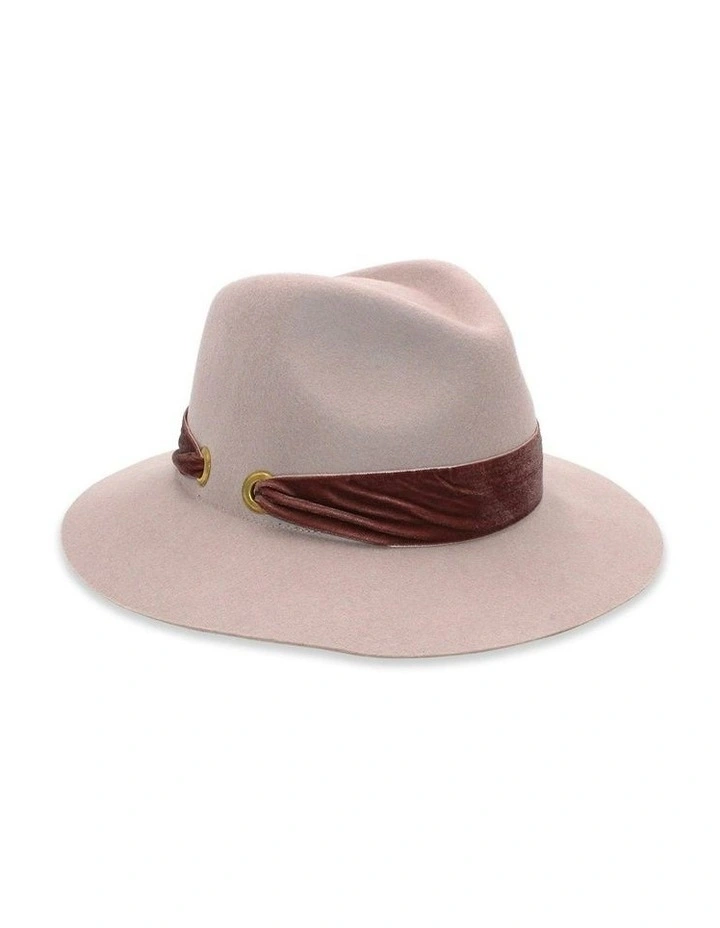 Emery Wool Fedora in Rose Dust Pink