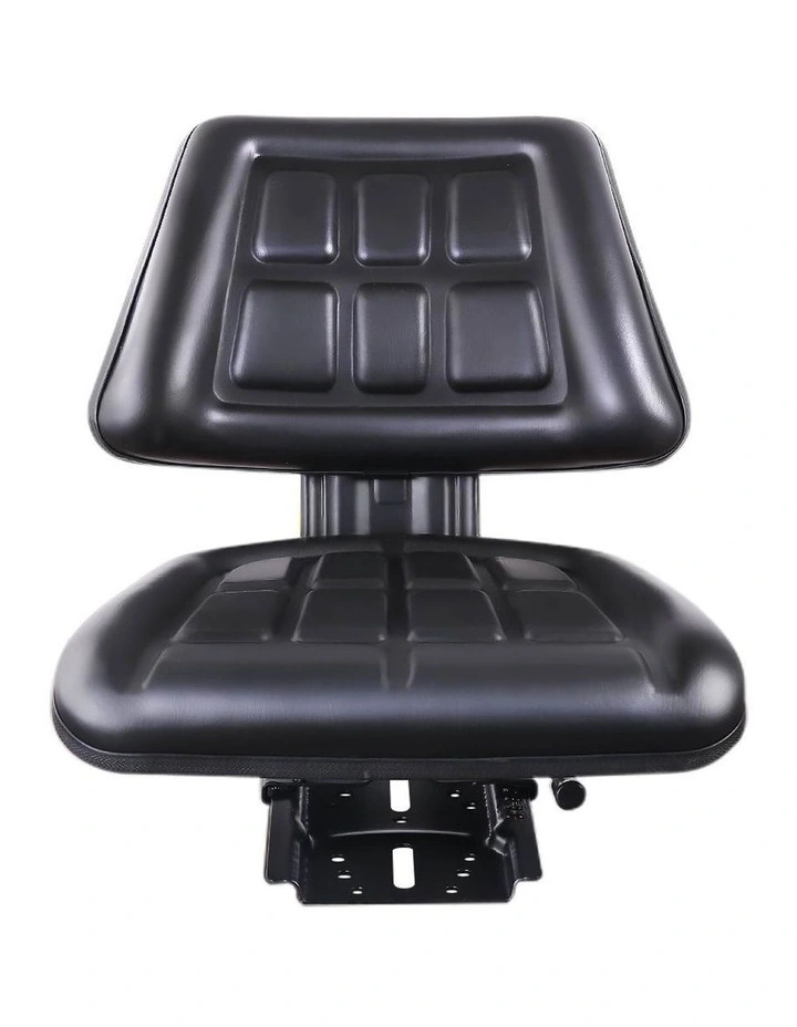 PU Leather Tractor Seat with Sliding Track in Black