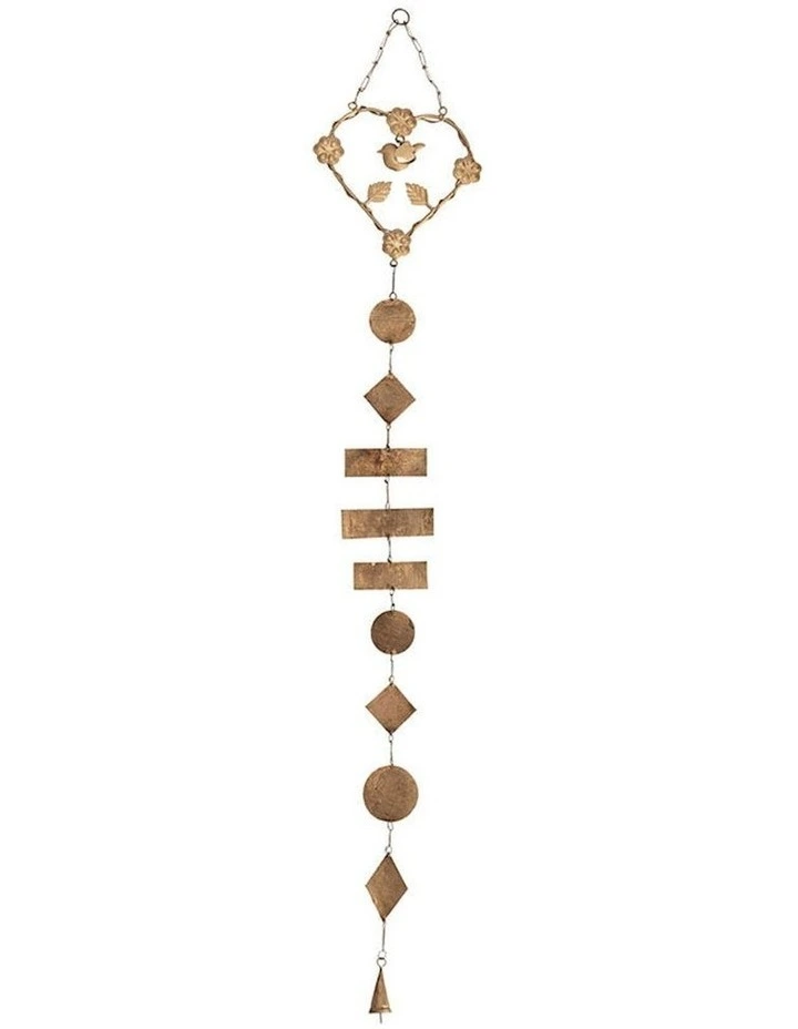 Bird in Heart Hanging Decor in Burnt Gold