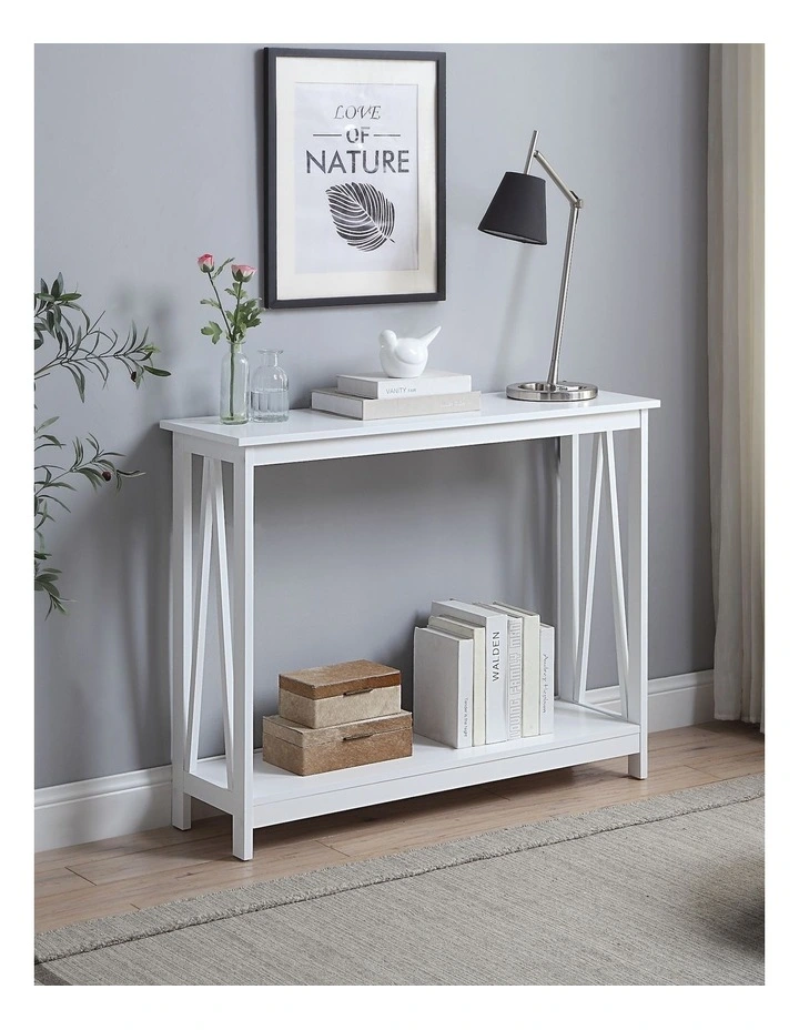 Consale Table 2 Shelf in White
