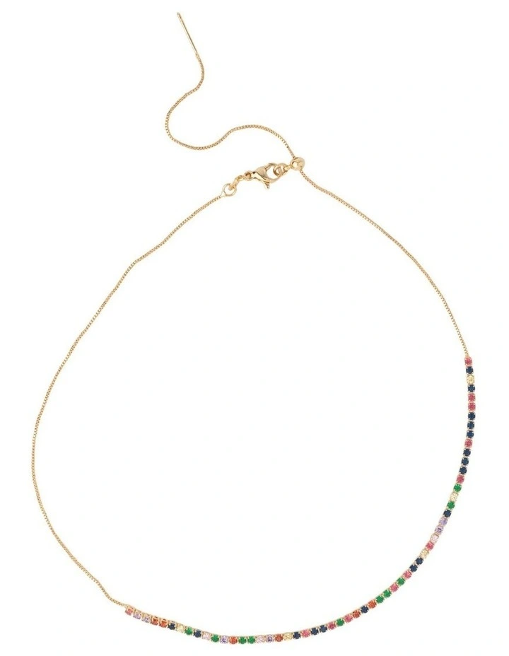 Adjustable Tennis Necklace in Multi