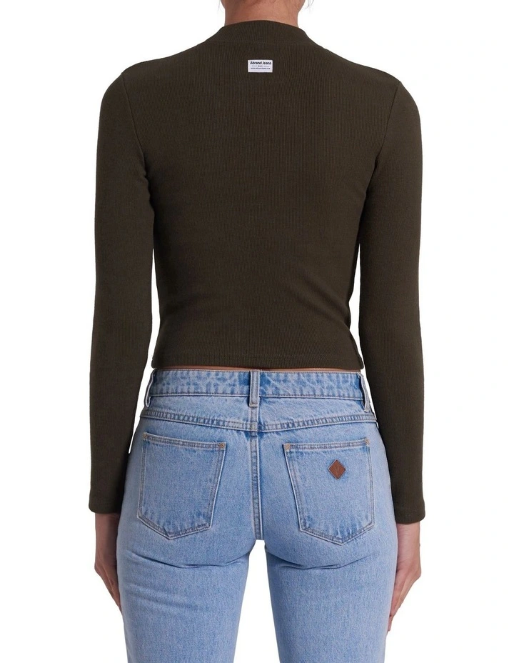 Heather Icon Long Sleeve Mock Neck in Moss