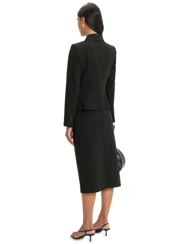 Stretch Suit Cropped Jacket in Black