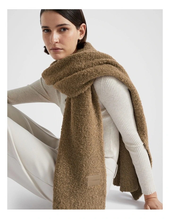 Boucle Logo Detail Scarf in Deep Chai