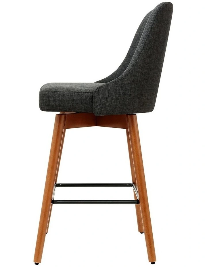 2X Wooden Bar Stools Swivel Bar Stool