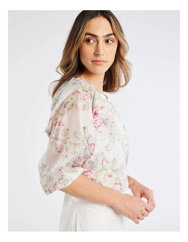 O'Hara Floral Top in Ivory