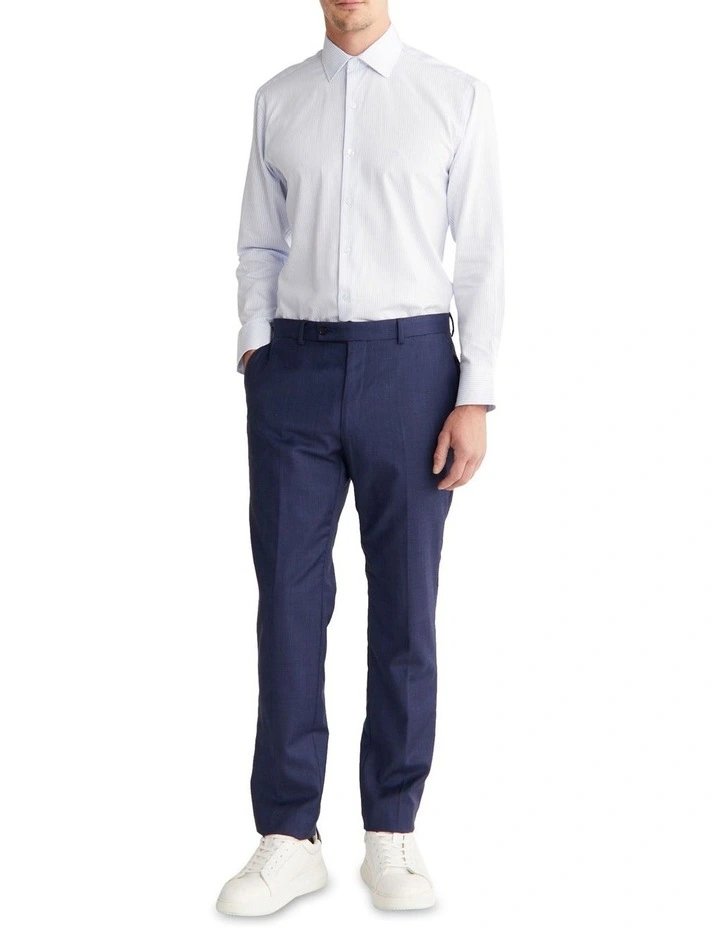 Slim Long Sleeves Stripe Shirt in Sky