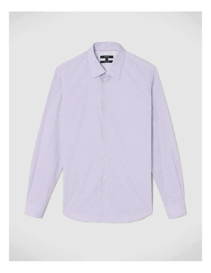 Regular Fit Long Sleeve Slub Texture Shirt in Lilac