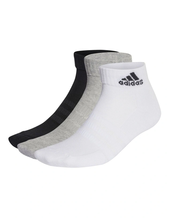 Cushioned Sportswear Ankle Socks 3 Pairs in Multi