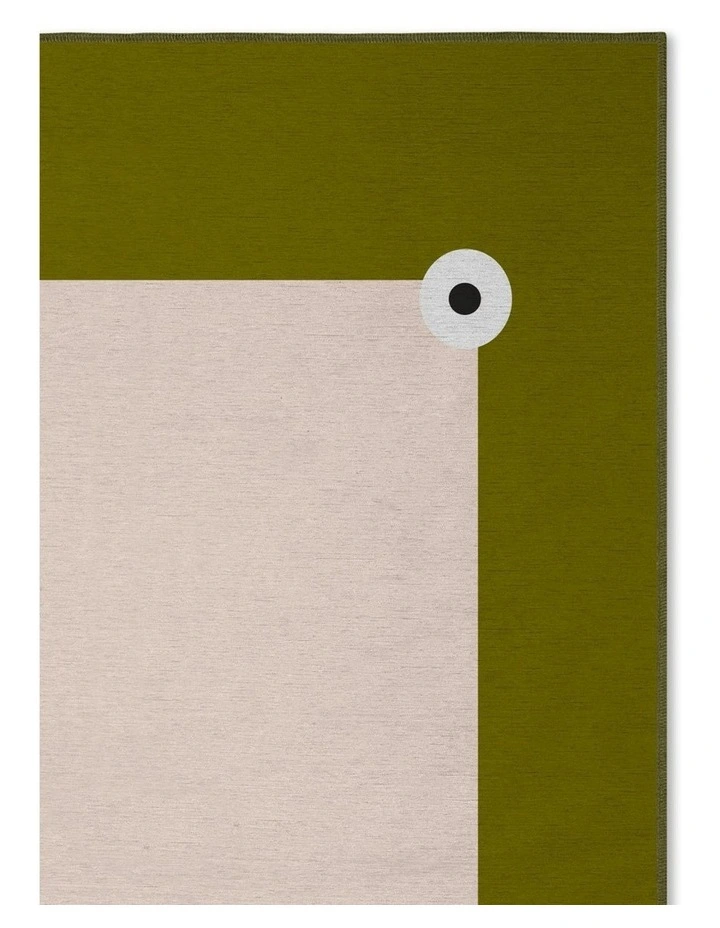 Harry Washable Chenille Rug in Olive