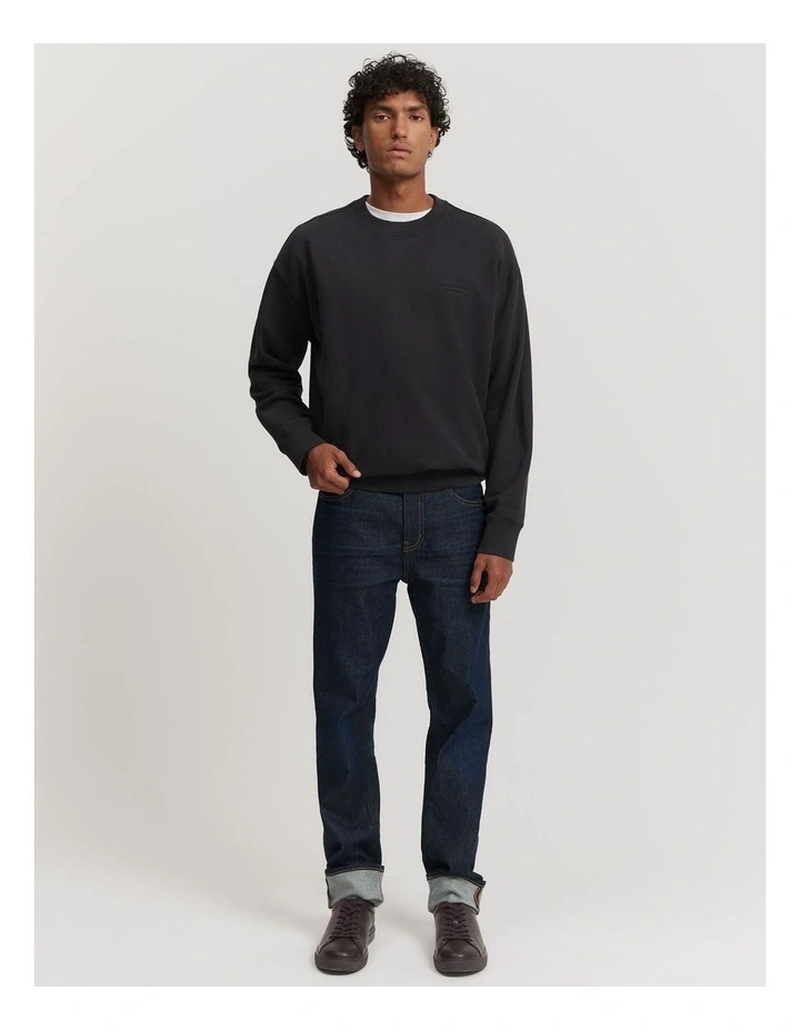 Oversized Vintage Wash Sweat in Black