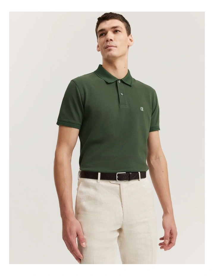 Verified Australian Cotton Pique Polo in Eden Green