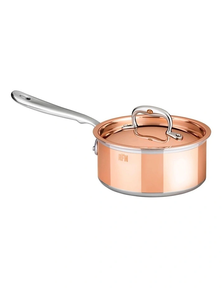 Stainless Steel Induction Covered Saucepan 16cm/1.4L in Copper