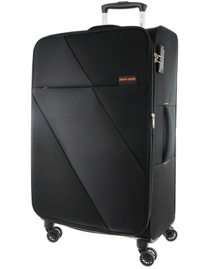 Vivant 78cm Large Soft Shell Suitcase in Black