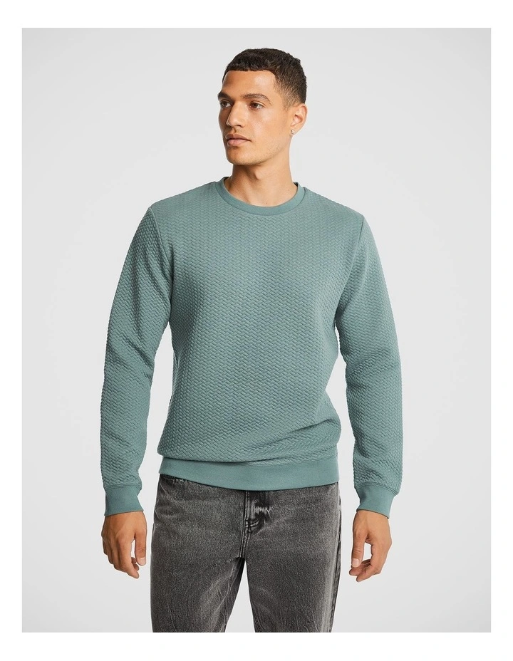 Tech Textured Sweatshirt in Sage