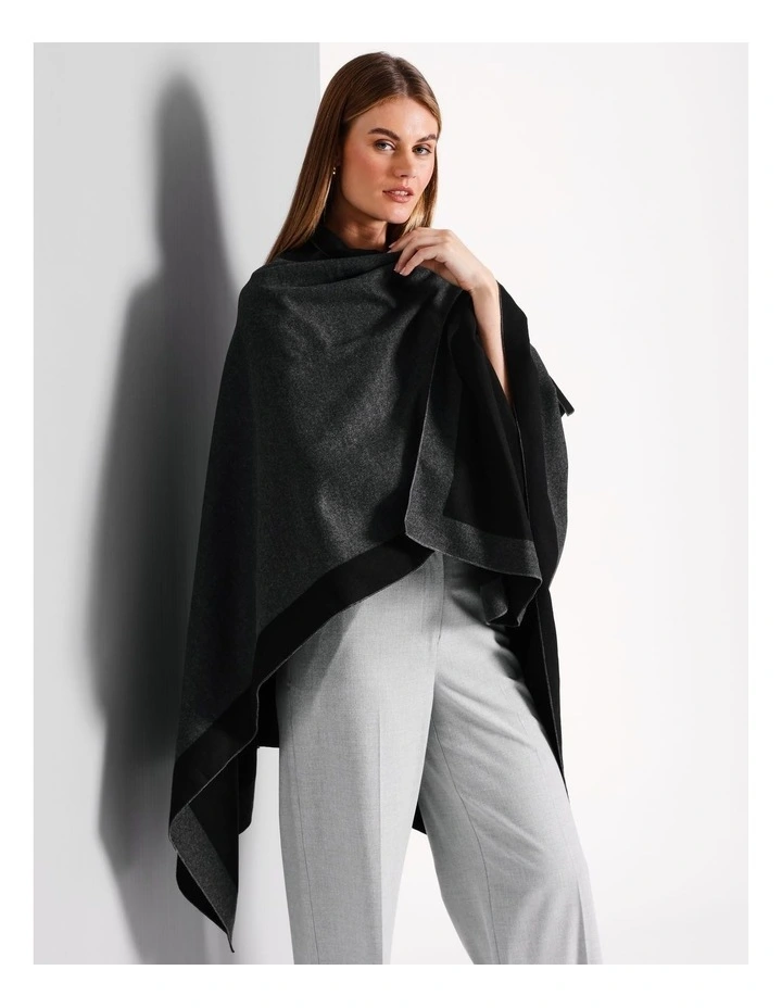 Spliced Poncho in Black