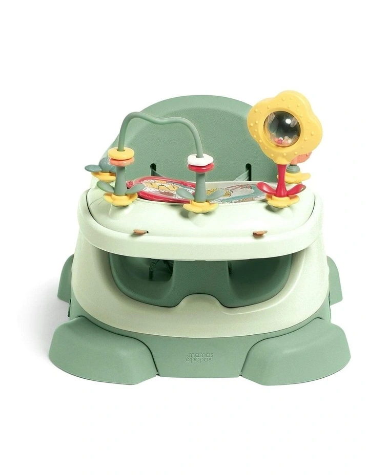 Bug 3-in-1 Floor & Booster Seat with Activity Tray in Eucalyptus