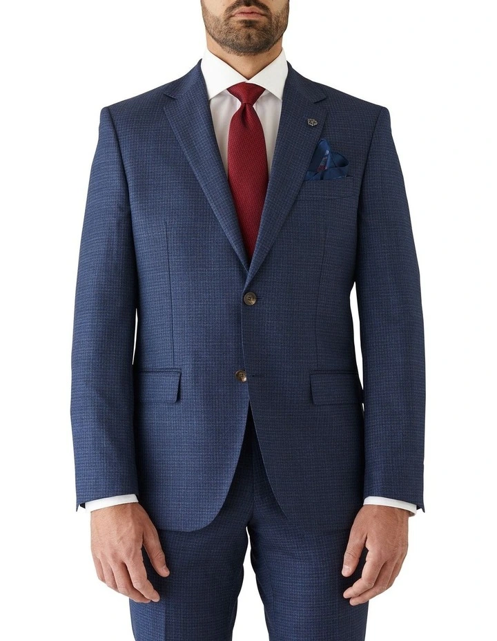 Modern Fit Morse Blue Check Suit Jacket