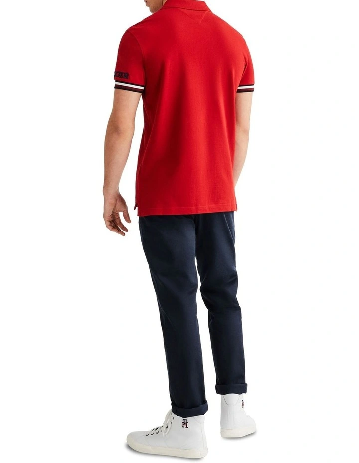 Hilfiger Monotype Slim Fit Polo in Red