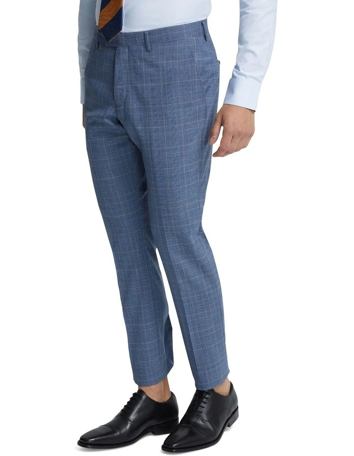 Hopkins Wool Suit Trousers in Blue Check
