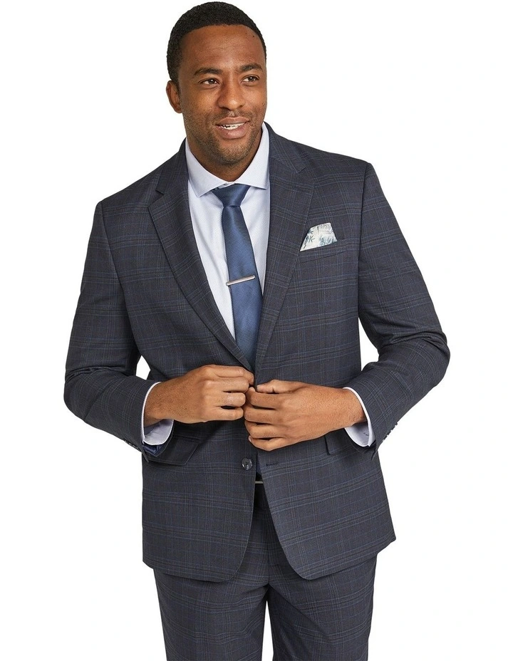 Bronson Check Stretch Suit Jacket in Navy